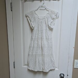 Garage Chic Cream White Cotton Lace Dress Top Tunic Small